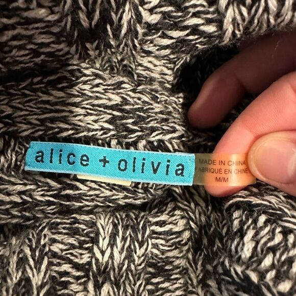 Alice + Olivia merino wool chunky knit funnel neck sweater - Picture 3 of 4